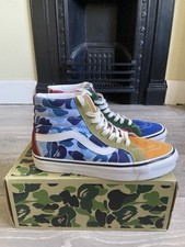 A Bathing Ape Bape X Vans Sk8 Hi Uk Size 8, Multi Coloured