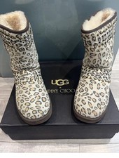 Jimmy Choo Uggs size 7.5 Leopard Animal print with stud detail VGC RRP £495