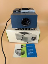 Boots Colormaster 2" x 2" Colour Slide Projector Blue In Box with Screen VGC