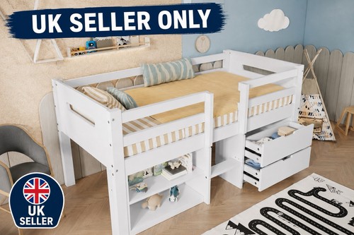 White wooden mid sleeper - wooden,
