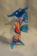 Murano Style Glass Multicolour Seahorse Boxed Excellent Condition