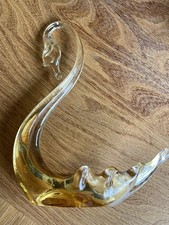 Glass  Swan  Clear and Amber Colourc- Excellent Quality Vintage