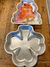 Vintage WILTON CAKE PAN TIN Birthday BARBIE Blues Clues SHAMROCK Garfield CLOWN