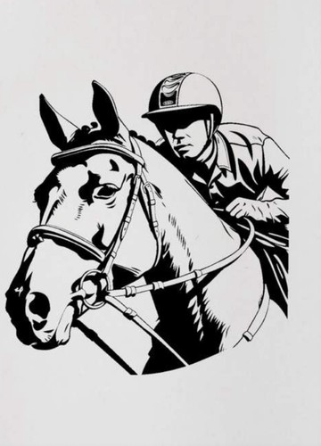 Racehorse and jockey - racehorse,