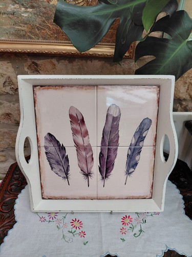 Vintage ceramic feather - vintage,