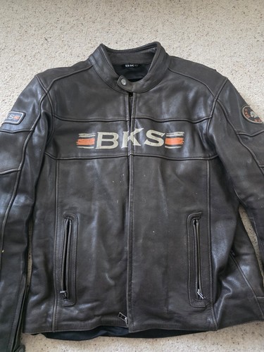 Bks brown leather jacket - brown,