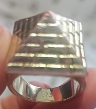 Pyramid ring gold plated for men 45g. carat 375 fineness used ,visible scratches