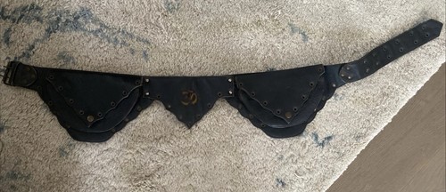 Black leather utility hip belt - utility,