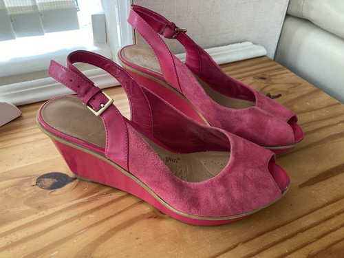 Raspberry pink suede sling - raspberry,