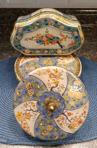 Vintage floral tins - vintage,