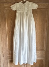 Antique Vintage Cotton Baby’s Doll 0-6 Months Christening Gown Dress
