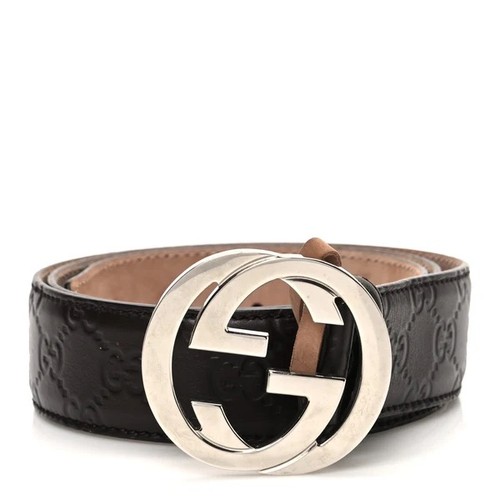 Gucci brown leather - brown, embossed