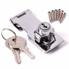 SAFETY HASP STAPLE SILVER Gate Shed Door Padlock Flat Lock Latch Locking doors !