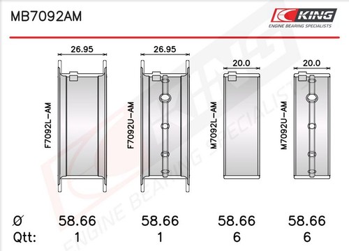 King mb7092am0 crankshaft - king, mb7092am0.25