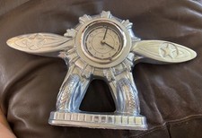 1985 Sarsaparilla #555  Mantel Clock 40s Era Stylized Airplane Aviation *WORKS*