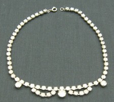 A VINTAGE ART DECO STYLE PASTE DIAMANTE NECKLACE COSTUME JEWELLERY 14" FREE POST