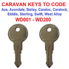 2 x Caravan Keys Cut to Code