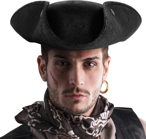 Pirate hat tricorn brown - pirate-hat,