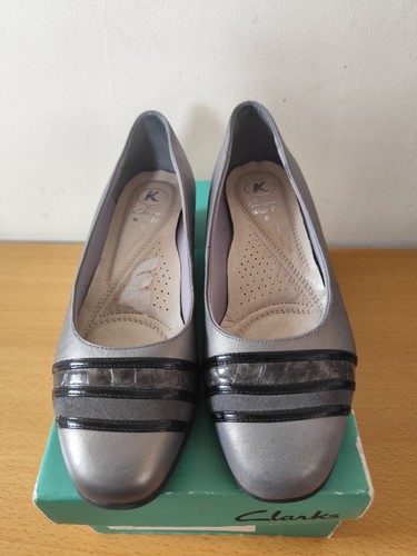 Clarks grey leather court - clarks,