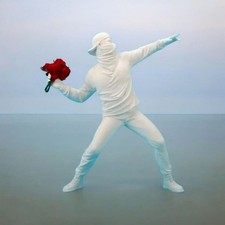 Flower Thrower Sculpture Home Decor Banksy Graffiti Art Christmas Gift 