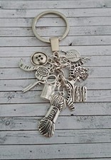 knitting themed key ring