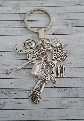 Knitting themed key - knitting, ring