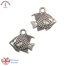 10 3D Fish Pendant Charms 13mm Sea Nature Nautical Beach Jewellery Making Charms