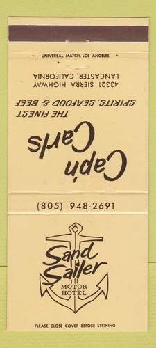 Matchbook cover sand - cover,