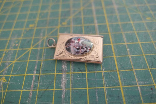 Enamel silver stamp case - enamel,