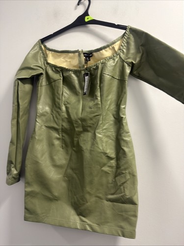 Pretty little thing khaki pvc - pretty,