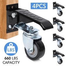 UK Workbench Casters Kit Heavy Duty Retractable Wheels 660 lbs Load Set of 4