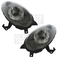 Headlights Fits Nissan Micra K12 Hatchback 2003-2007 Black Inner Headlamps Pair