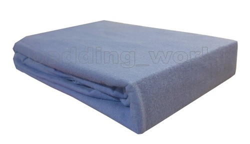 Blue flannelette fitted sheet - blue,