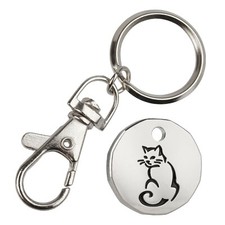 Black Cat  12 sided Locker £1 Supermarket Trolley Coin Token Keyrings  1 unit