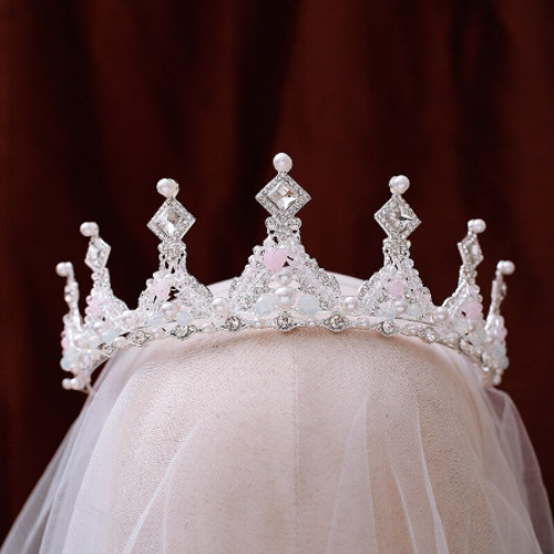 Stunning silver crown tiara - silver, crown/tiara
