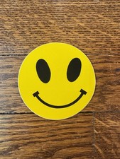 Vintage Original Smiley Face Sticker Decal 1970s 80s Yellow Black Smile Vinyl US