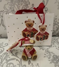 HARRODS RESIN CHRISTMAS BEAR 2025 ALFIE Bauble Decoration Gift Bag Teddy BNWT 
