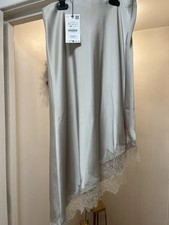 ZARA ASYMMETRIC SATIN LACE SKIRT NEW WITH TAGS