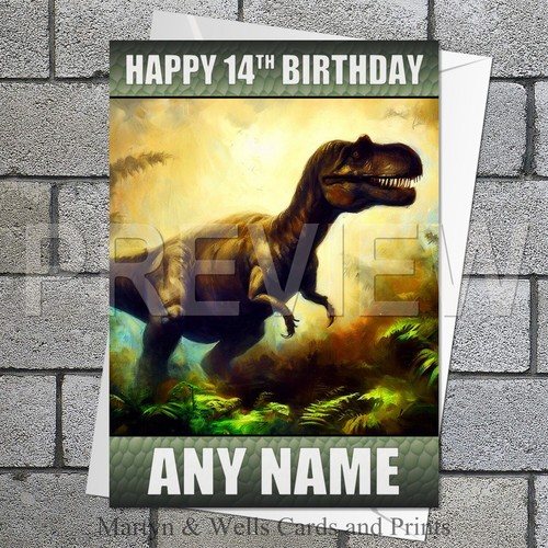 Rex birthday card - t-., 5x7