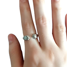 Paw Print Ring Hug Cuggle Ring Adjustable Paw Print On Finger Silver Jewellery