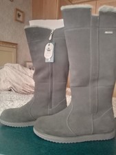 Emu All Weather Waterproof Coll Suede Sheepskin Moonta High Boot Grey UK 7