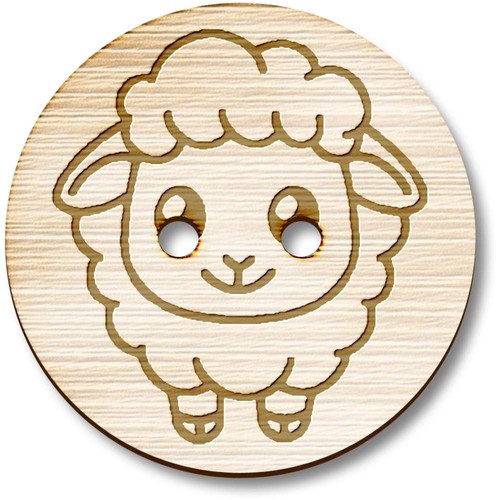 Cute sheep wooden buttons - 'cute, sheep'