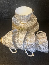 Crown Regent Bone China Gold Chintz Teaset. 15 Pieces