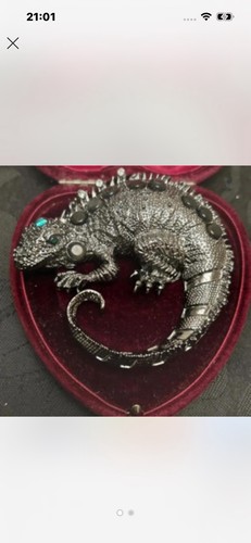 Silver gunmetal lizard - silver,