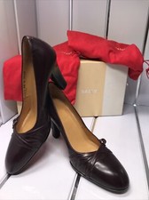 bally ladies shoes Size 5, In Aubergine Calf Leather, Dust Bags And Receipt