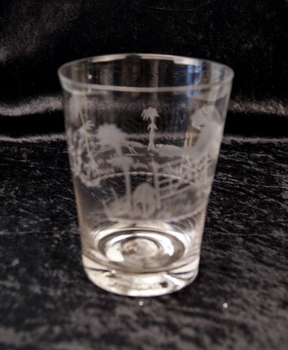Antique glass beaker fox - beaker,