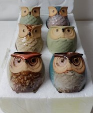 6 PCS Set Of Owl Pottery