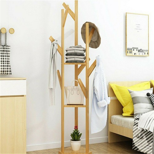 Natural bamboo coat rack - natural, stand