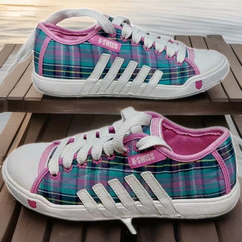Swiss pink blue gingham - /,