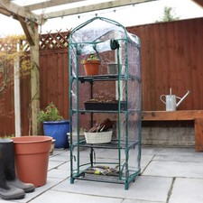 Kingfisher 4 Tier Garden Greenhouse Roll Up Door Cover 130cm x 50cm x 45cm